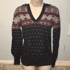 Garage v-neck hooded sweater